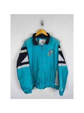 Vintage Florida Marlins Starter Windbreaker Jacket Teal Black MLB Mens M 90s